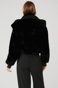 Fleece Bundy Alo Yoga Faux Fur Foxy Černé | FOQVXIT-17