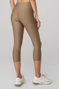 Legíny Alo Yoga Airlift High-Pasem Conceal-Zip Capri Hnědožlutý | ZPXSUKM-31