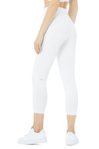 Legíny Alo Yoga Alo Jóga High-Pasem Airbrush Capri Bílé | QKLZYBN-02