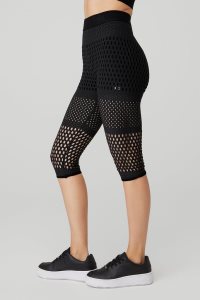 Legíny Alo Yoga Mesh High-Pasem Haute Summer Capri Černé | WJRSEKH-50