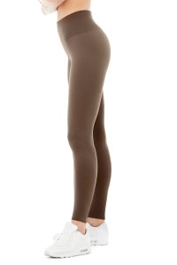 Legíny Alo Yoga Seamless High-Pasem Žebrovaný Káva | IFMKTDE-03