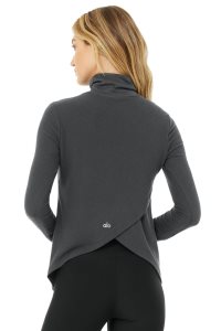 Long Sleeve Alo Yoga Embrace Tmavě Šedé | DGJKBZX-45