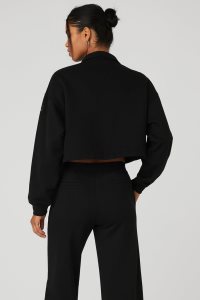 Long Sleeve Alo Yoga Renown Cropped Button-Up Černé | OAREJIF-15