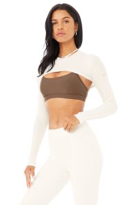 Long Sleeve Alo Yoga Thrill Seeker Shrug Bílé | BNLKFOY-28