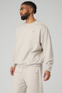 Mikiny S Kapucí Alo Yoga Accolade Crew Neck Béžový | JEBAYSF-73