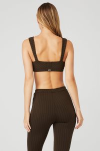 Podprsenky Alo Yoga Pinstripe Jacquard Captivate Černé | QZINHED-34