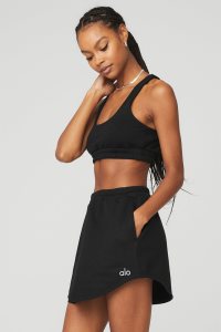 Podprsenky Alo Yoga Scoop Neck Sweatshirt Černé | KJZGNRD-41