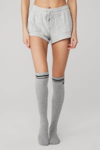 Ponožky Alo Yoga Knee-High Throwback Šedé Černé | XDVTHFO-15