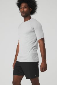 Short Sleeve Alo Yoga Amplify Seamless Tee Šedé | SPOQHNZ-81