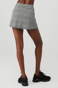 Sukně Alo Yoga Jacquard Glenplaid Tenisové Skirt Titan Černé | SGXOMBL-60