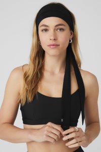 Čelenky Alo Yoga Fresh Mesh Tie Černé | WLTMQUF-37