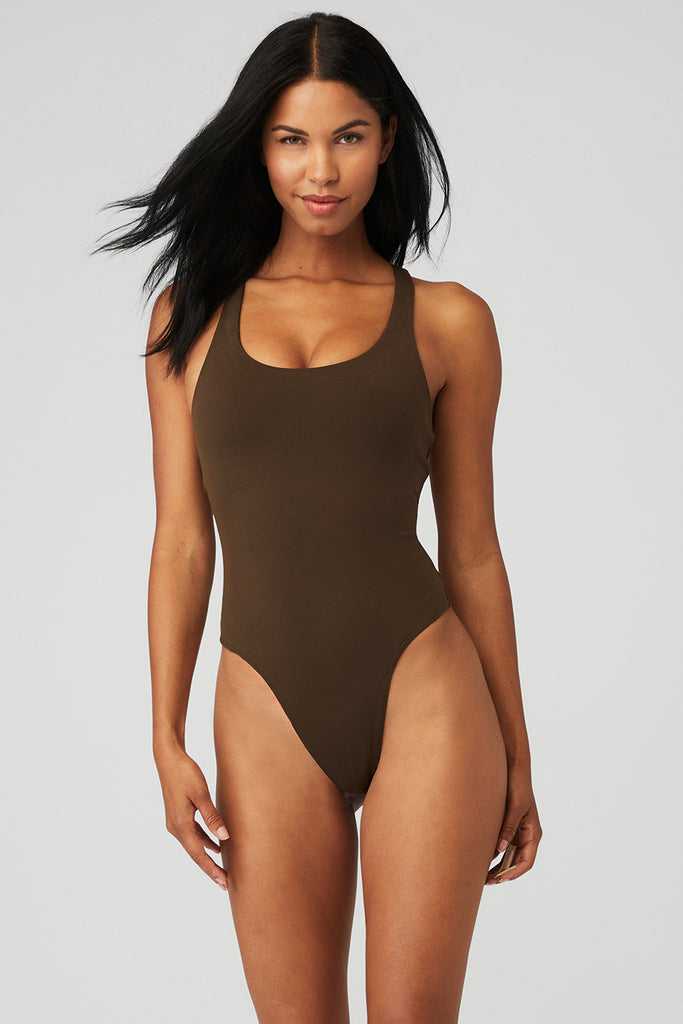 Body Alo Yoga Sleek Back Káva | SMRFOXD-12