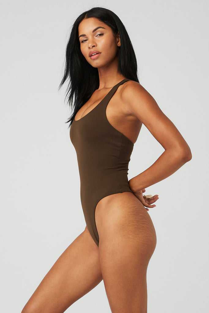 Body Alo Yoga Sleek Back Káva | SMRFOXD-12