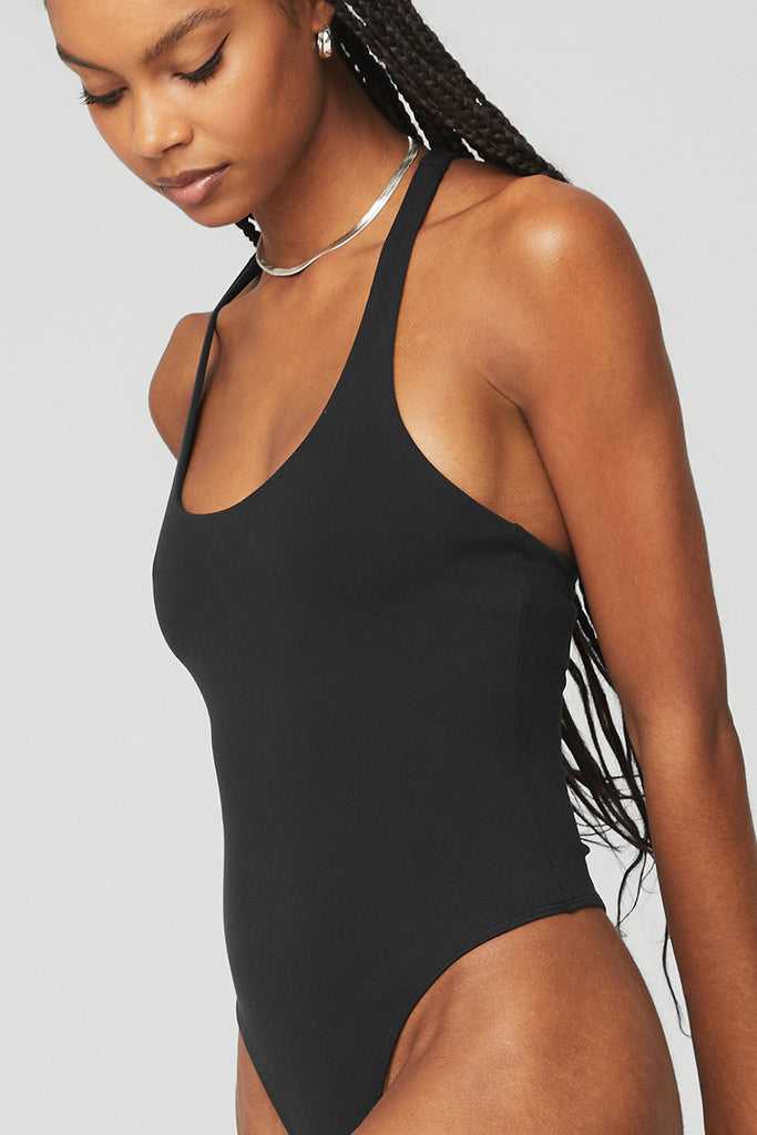 Body Alo Yoga Sleek Back Černé | VXLRSPJ-34