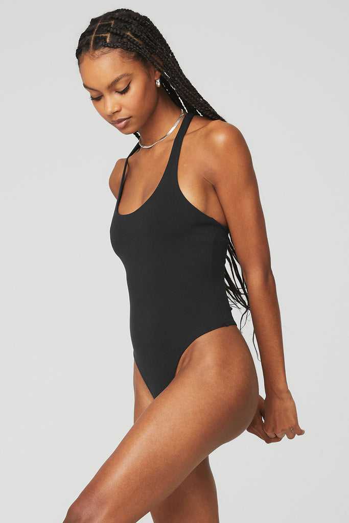 Body Alo Yoga Sleek Back Černé | VXLRSPJ-34