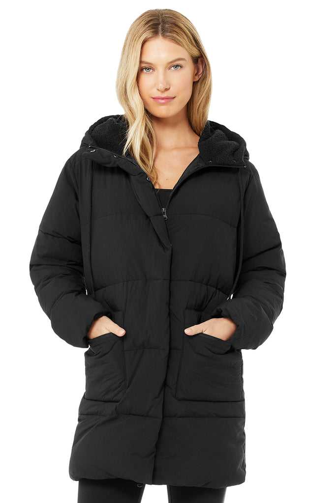 Bunda Puffer Alo Yoga Cypress Puffer Černé | RMDKZXQ-91