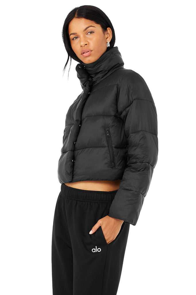 Bunda Puffer Alo Yoga Gold Rush Puffer Černé | XHOIZDT-36