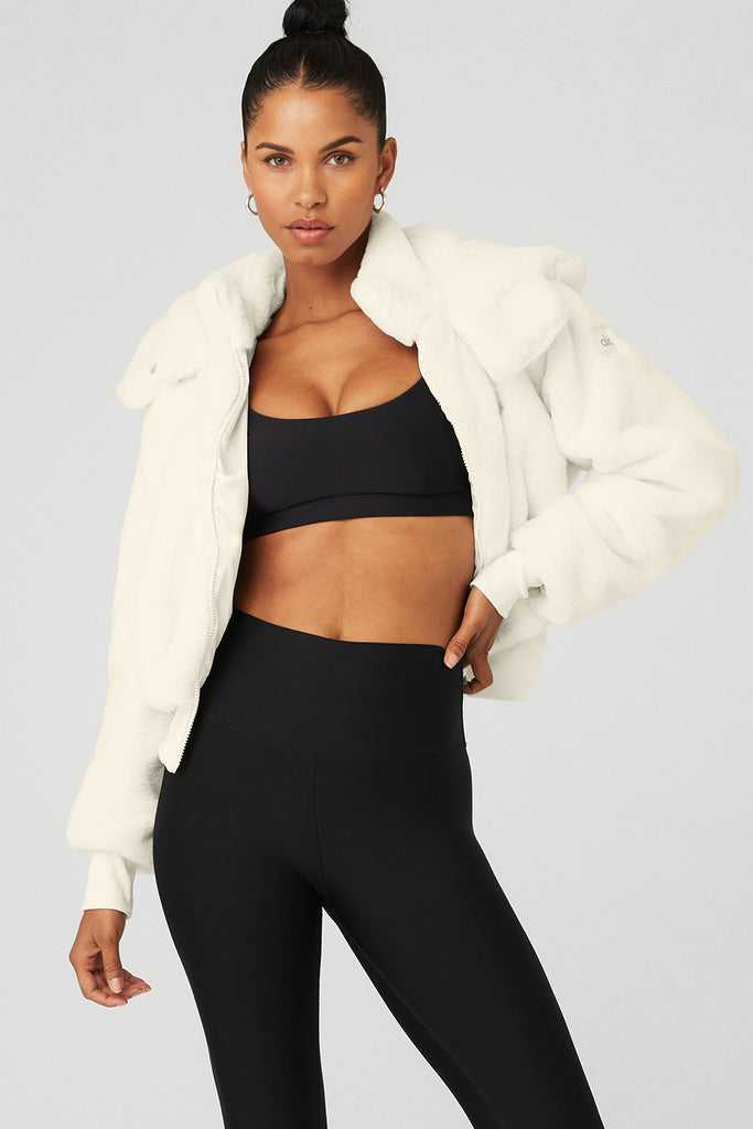 Fleece Bundy Alo Yoga Faux Fur Foxy Bílé | DCPIXZR-48