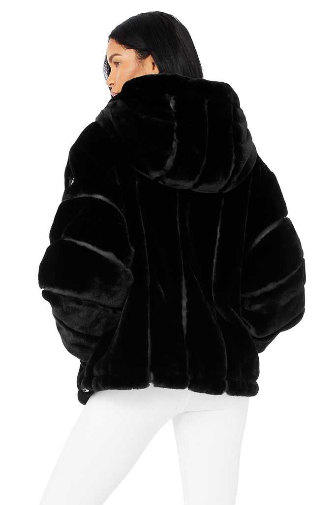 Fleece Bundy Alo Yoga Knock Out Faux Fur Černé | KCPSRVJ-14