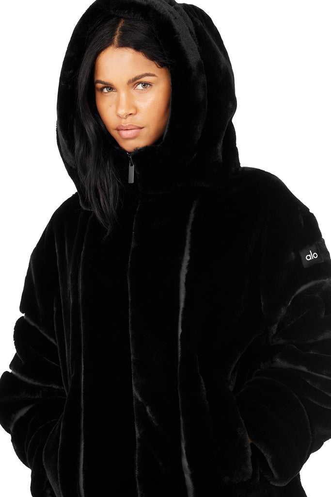 Fleece Bundy Alo Yoga Knock Out Faux Fur Černé | KCPSRVJ-14