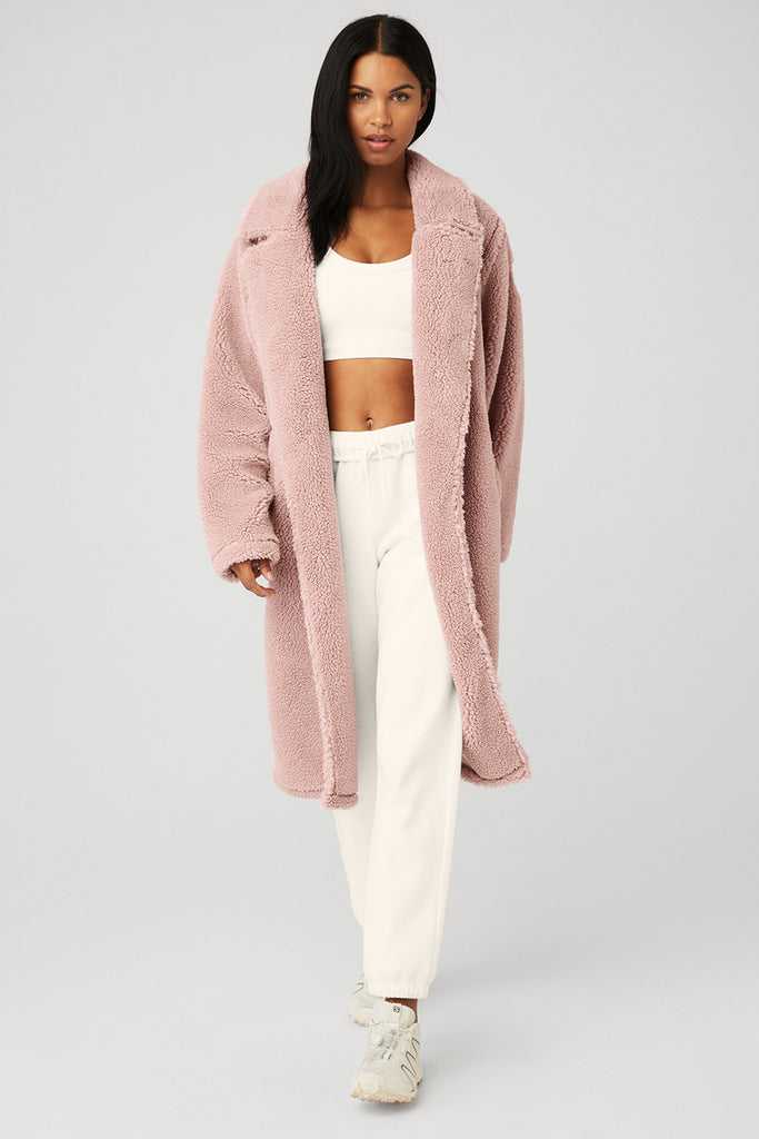 Fleece Bundy Alo Yoga Oversized Trench Růžové | GIQMSZC-64