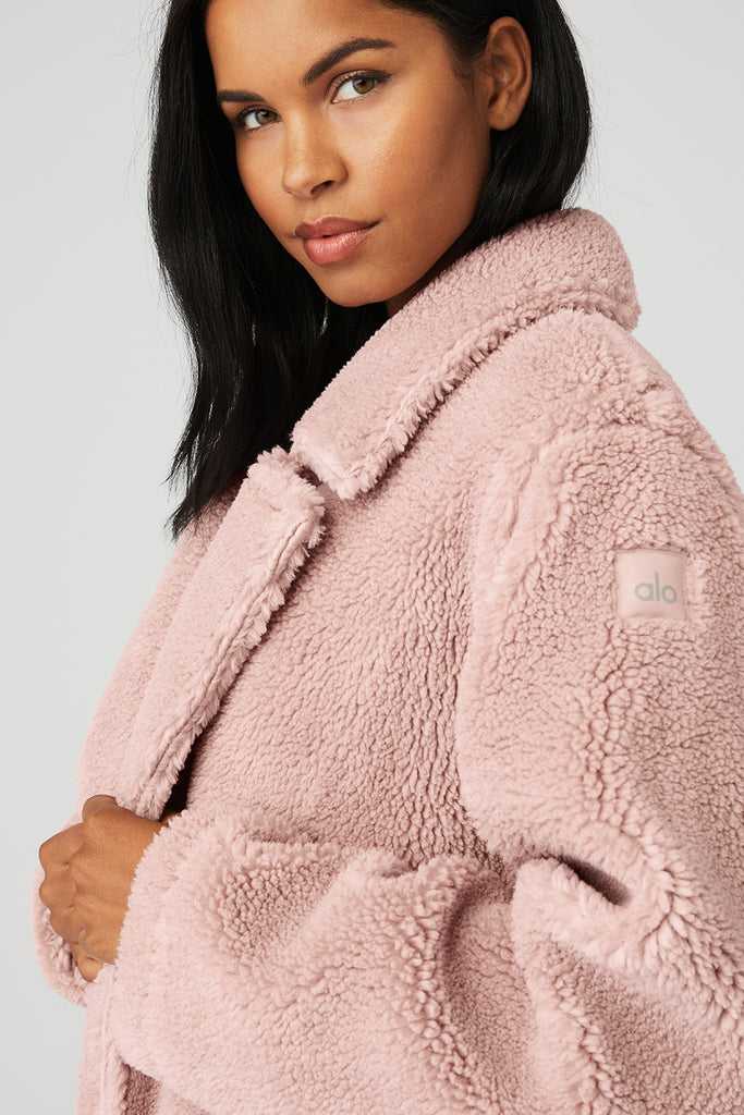 Fleece Bundy Alo Yoga Oversized Trench Růžové | GIQMSZC-64