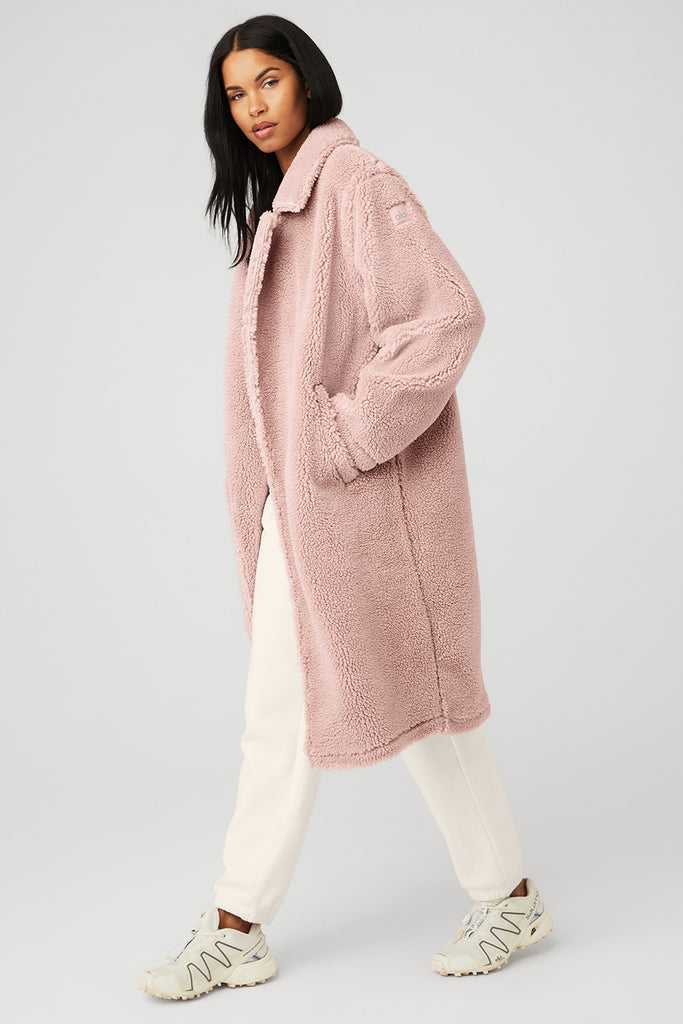 Fleece Bundy Alo Yoga Oversized Trench Růžové | GIQMSZC-64