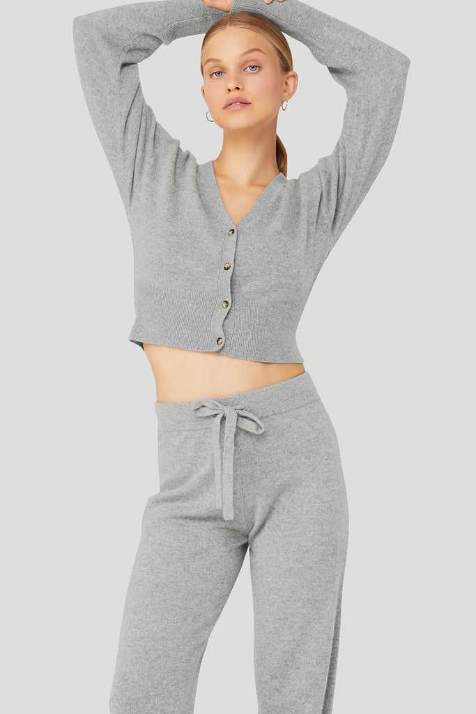 Kardigan Alo Yoga Cashmere Jet Set Šedé | NEKXFMY-90