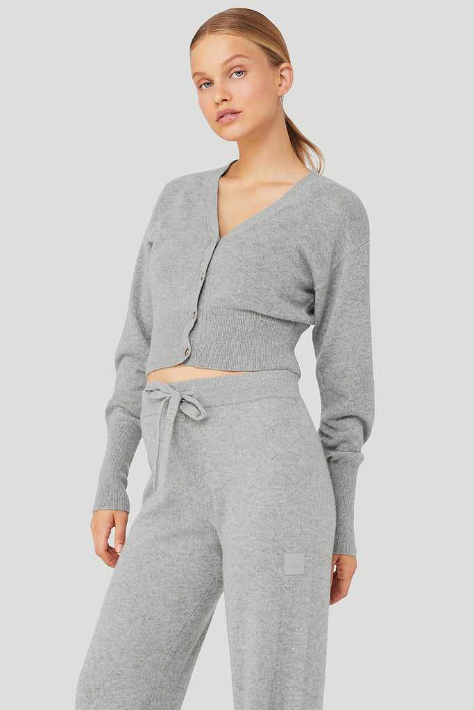 Kardigan Alo Yoga Cashmere Jet Set Šedé | NEKXFMY-90