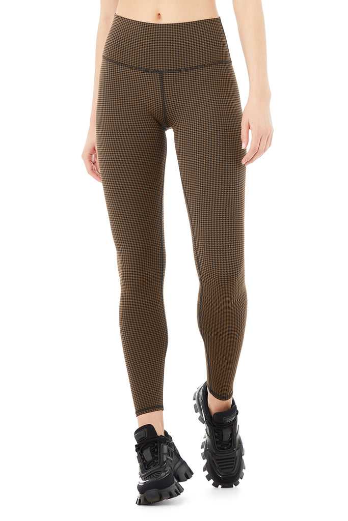 Legíny Alo Yoga High-Pasem Micro Houndstooth Černé | XJOQZNS-20