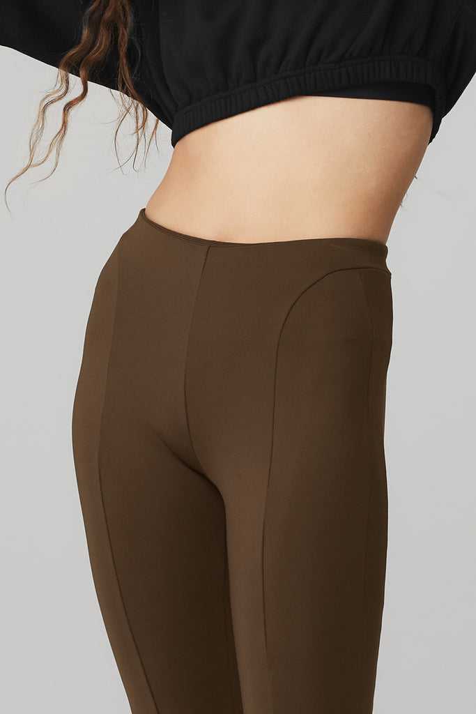 Legíny Alo Yoga High-Pasem Zip It Flare Káva | ECLOIUK-83