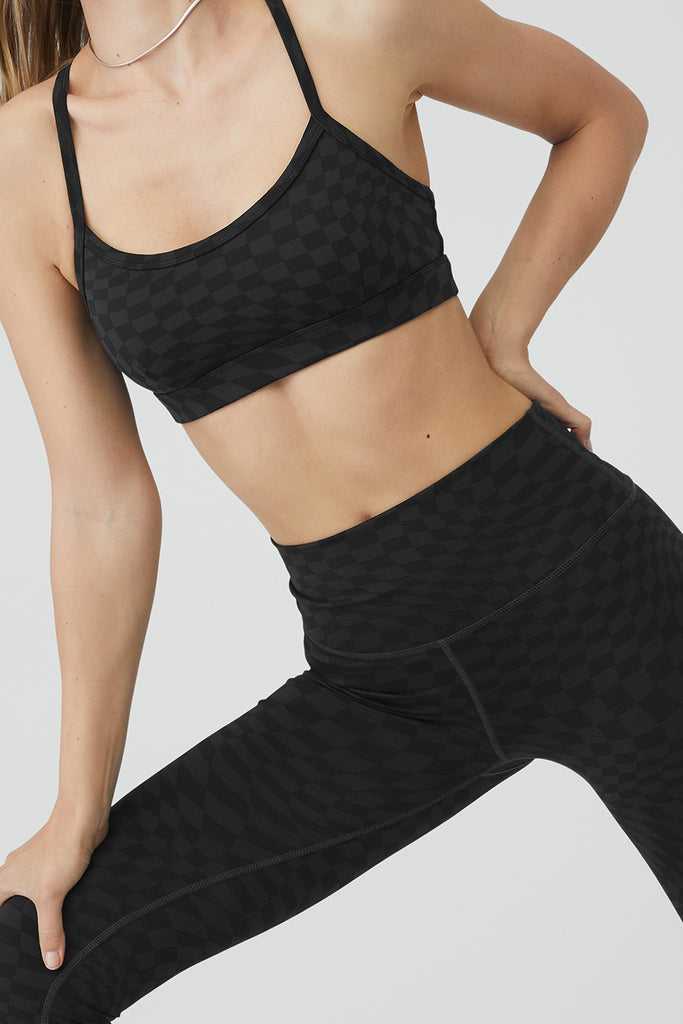 Legíny Alo Yoga Jacquard High-Pasem Checkered Černé Tmavě Šedé | GMAIBKN-43