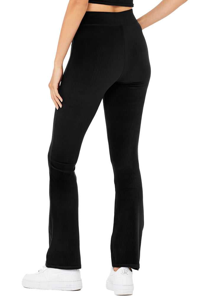 Legíny Alo Yoga Velour Flare Černé | XJKNPFY-71