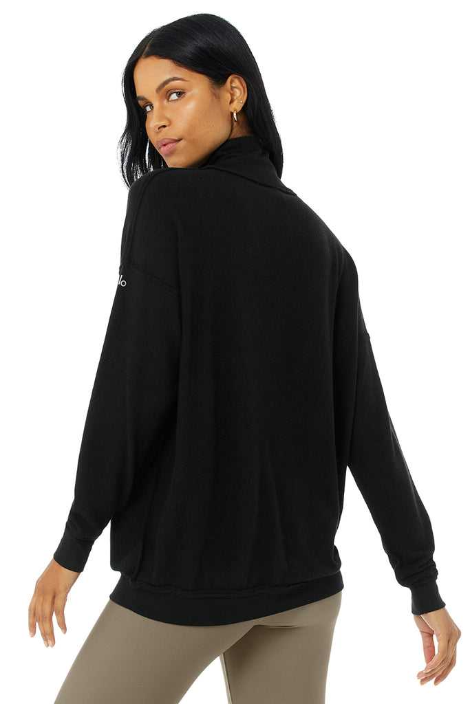 Long Sleeve Alo Yoga Alolux Soho Mock Neck Černé | GZFXKPC-75