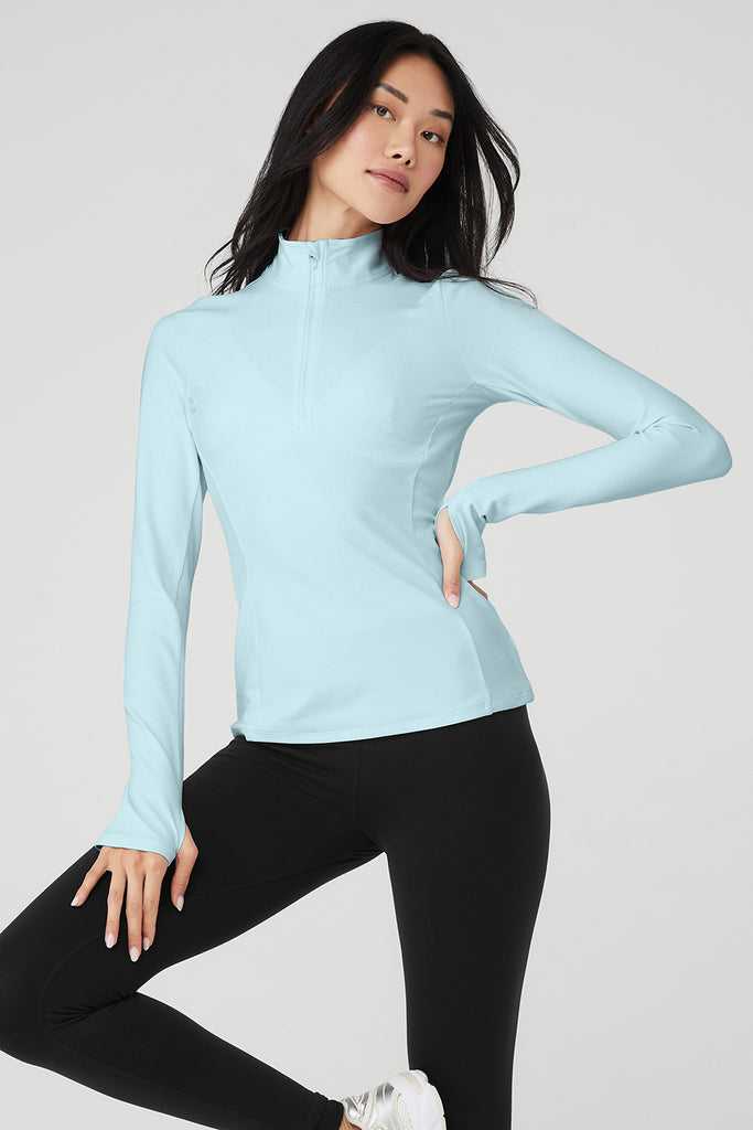 Long Sleeve Alo Yoga Alosoft 1/2 Zip Rapid Blankyt | FMNQGXY-01