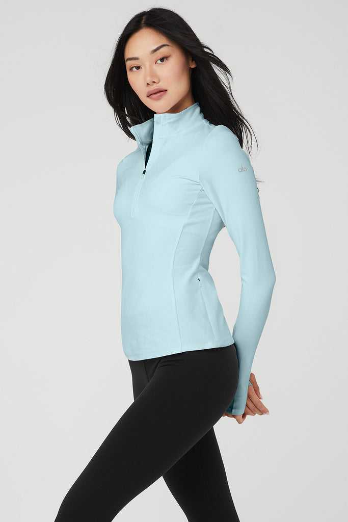 Long Sleeve Alo Yoga Alosoft 1/2 Zip Rapid Blankyt | FMNQGXY-01