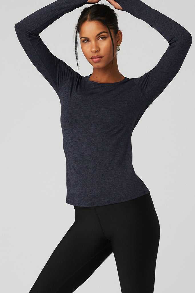 Long Sleeve Alo Yoga Alosoft Finesse Tmavě Blankyt | TYWHREN-41