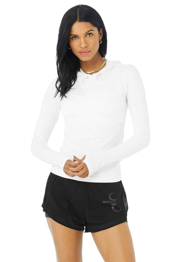 Long Sleeve Alo Yoga Alosoft Runner Bílé | AGRYKED-16