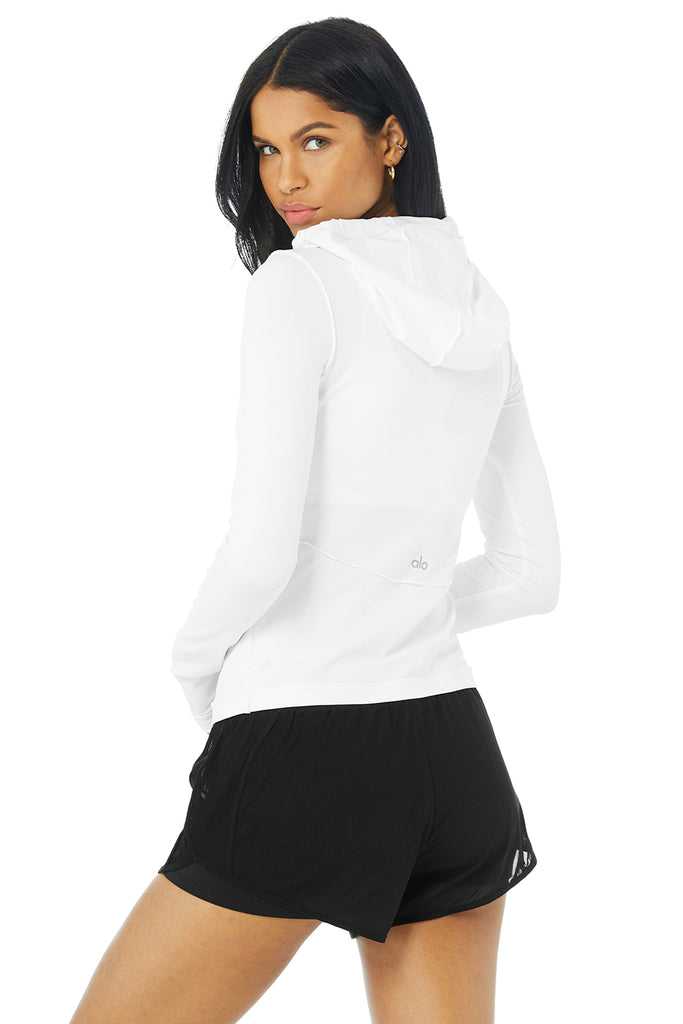 Long Sleeve Alo Yoga Alosoft Runner Bílé | AGRYKED-16