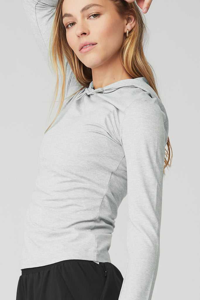 Long Sleeve Alo Yoga Alosoft Runner Šedé | JCTYFEZ-92