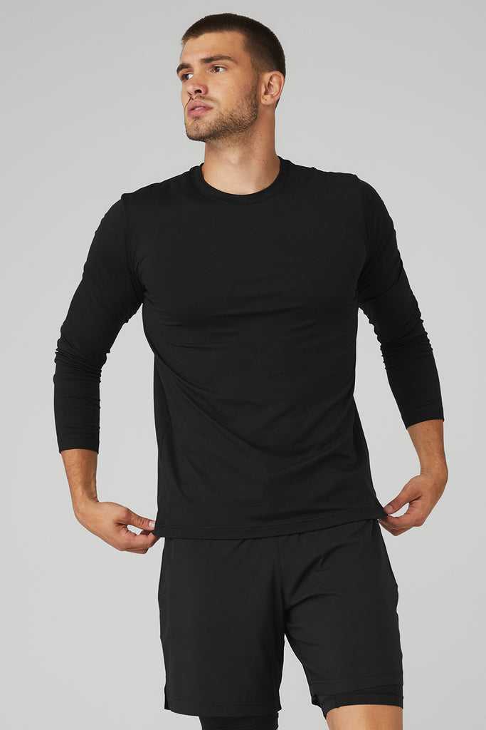 Long Sleeve Alo Yoga Conquer Reform Crewneck Černé | HGPEOXR-35