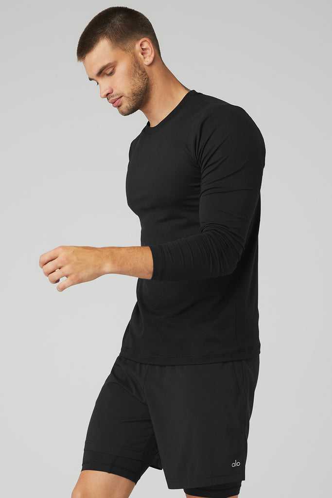 Long Sleeve Alo Yoga Conquer Reform Crewneck Černé | HGPEOXR-35