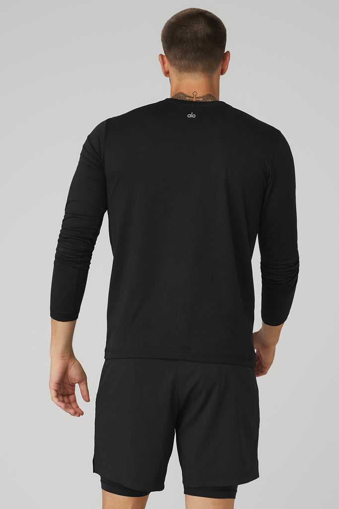 Long Sleeve Alo Yoga Conquer Reform Crewneck Černé | HGPEOXR-35