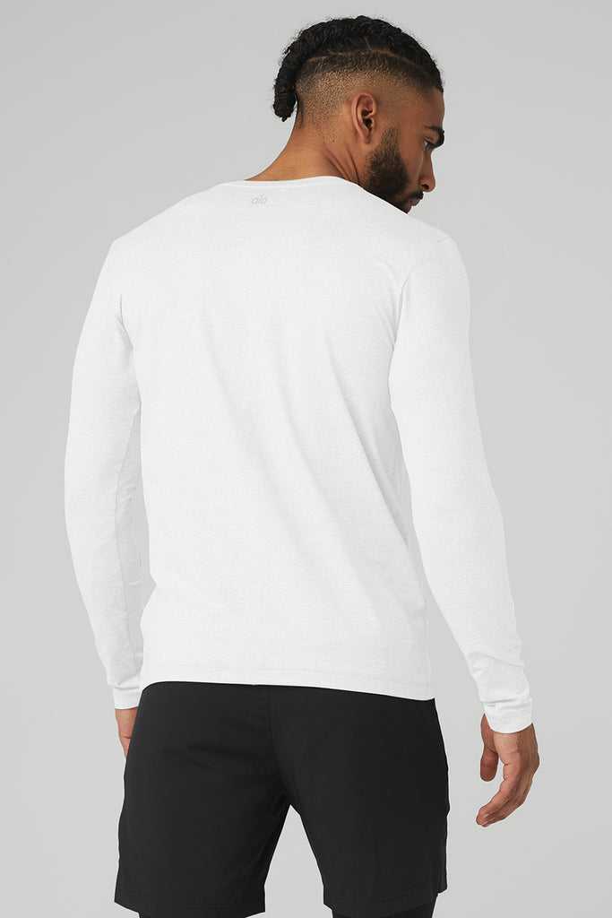 Long Sleeve Alo Yoga Conquer Reform Crewneck Bílé | PYLWRDS-15