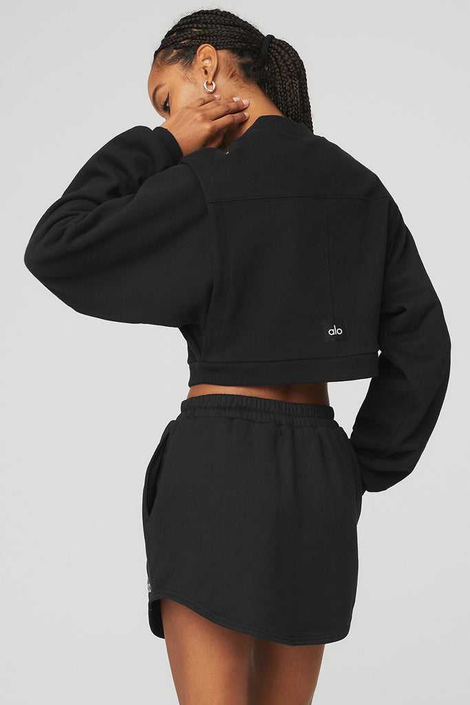 Long Sleeve Alo Yoga Cropped Fresh Coverup Černé | MQKVPCY-01