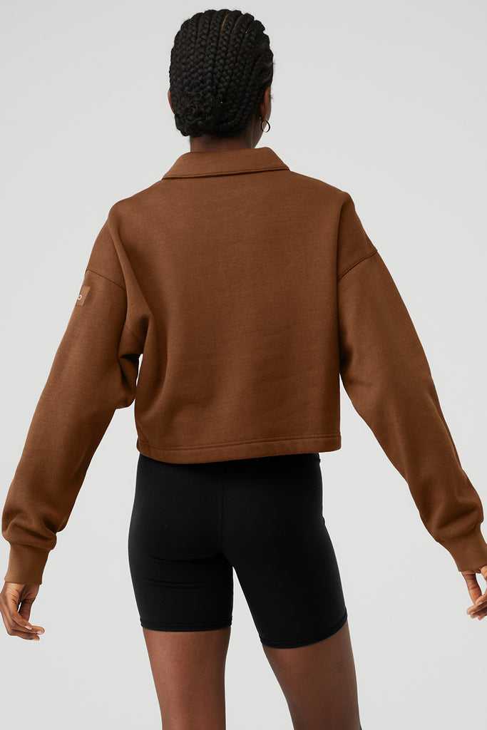 Long Sleeve Alo Yoga Polo Henley Hnědé | QXIUCES-39