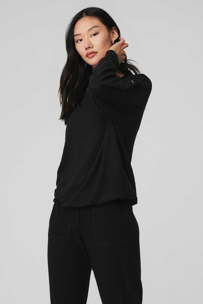 Long Sleeve Alo Yoga Soho Černé | QUXNFRK-81