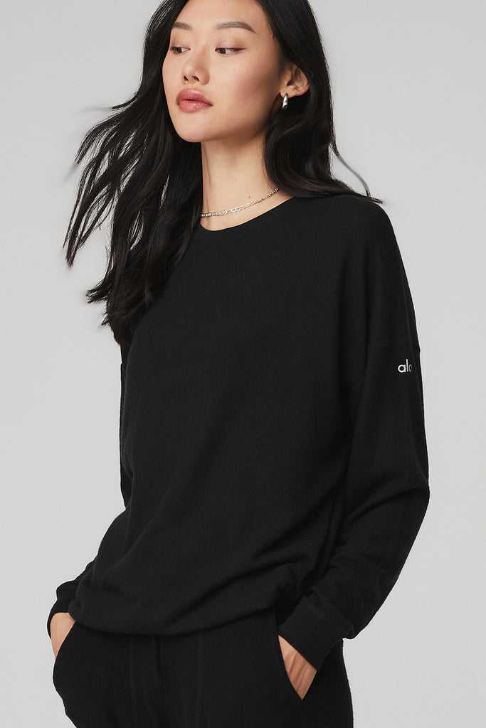 Long Sleeve Alo Yoga Soho Černé | QUXNFRK-81