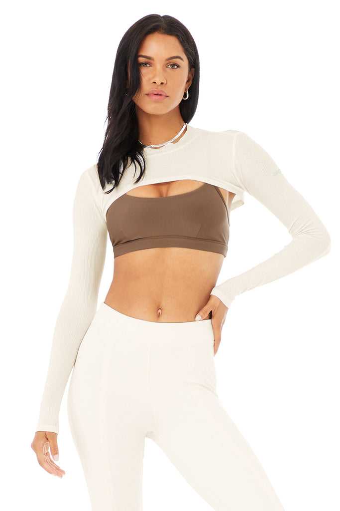 Long Sleeve Alo Yoga Thrill Seeker Shrug Bílé | BWPAIJR-01