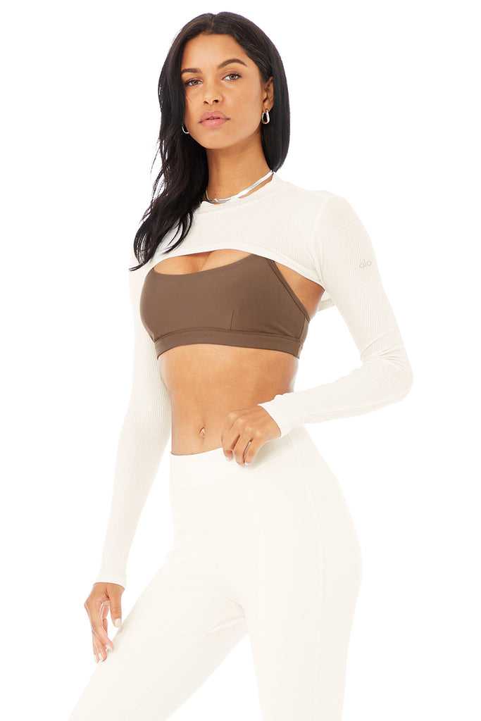 Long Sleeve Alo Yoga Thrill Seeker Shrug Bílé | BWPAIJR-01